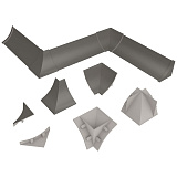 Комплект заглушек для плинтуса, цвет дымчатый (LBK-23-59)