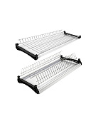 Сушка проволочная, 280x564x124 мм, двухуровневая, с алюминиевой рамкой, цвет никель, нержавейка (SU 600(R)/NS)