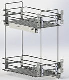 Сетка в базу 450 мм, крепление снизу или по диагонали под направляющие Hettich, 410x450x530 мм, хром (10.05.05.1.1.1)