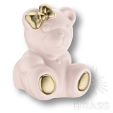 Ручка кнопка Мишка, пудра/золото (Teddy girl)
