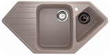 Мойка кухонная угловая, две чаши с крылом, искусственный камень, цвет песочный (ES-25/302)