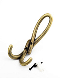 Крючок мебельный двухрожковый бронза античная (HE304DAB)