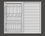 Сушка выдвижная Ф14, Дайнинг Агент 600 мм; рама; крепление к фасаду; направляющие; модули: 1 для посуды большой, 1 с решеткой большой, цвет ТИТАН, цвет дна Белый, (2395599706) (2395599706)