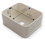 Мойка из искусственного камня 450х400 мм, чаша 180 мм, из материала заказчика (450/2)