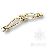 Ручка скоба с кристаллами эксклюзивная коллекция, глянцевое золото 160 мм (274-160-Gold)