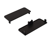 Комплект закрытых заглушек для профиля C-образного 4466, цвет чёрный металлик (PL.03.3200.BL)