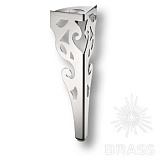 Опора мебельная резная с креплением под стекло, глянцевый хром (KSC-2001-0410-A01)