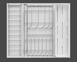 Сушка выдвижная И135, Дайнинг Агент 600 мм; рама; передний бортик; направляющие; модули: 1 для посуды большой, 1 для столовых приборов, 1 с решеткой малый, цвет ТИТАН, цвет дна Белый, (2395349706) (2395349706)