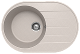 Одночашевая овальная кухонная мойка 750x500 глубина 180 мм реверсивная, кварц, цвет песок (Nora 750-10)