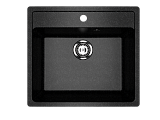 Мойка кухонная прямоугольная, искусственный камень, цвет черный (ES-15/308)