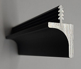 Врезная профильная ручка в верхнюю базу, цвет чёрный матовый, длина 5,8 м  (2515/Bl)