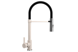 Смеситель кухонный однорычажный с высоким гибким изливом цвет жасмин (UQ-024-01)