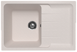 Кухонная мойка ULGRAN прямоугольная с крылом 780x510 мм реверсивная односекционная, цвет жасмин (Gerda 780-01)